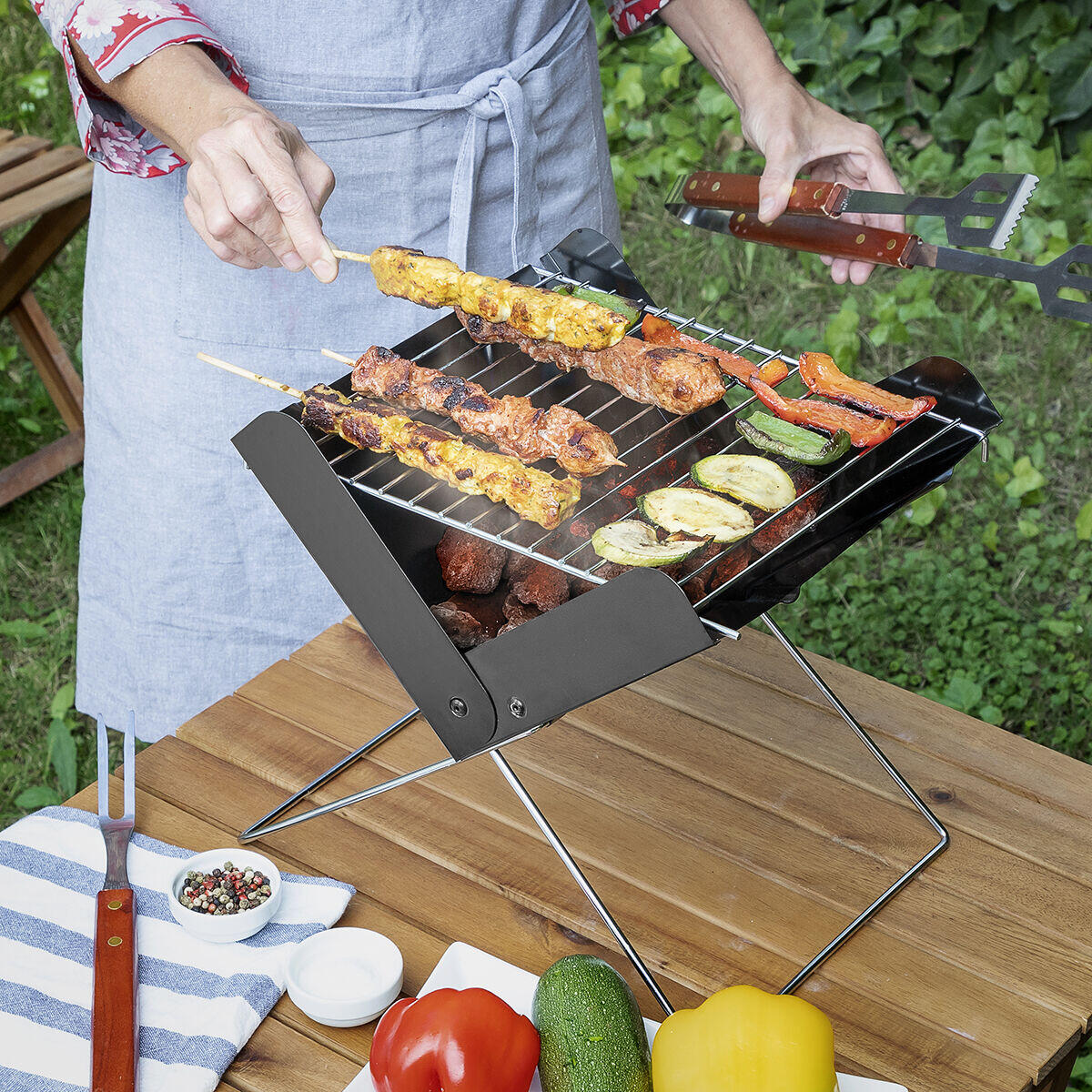 🔥🍗 Barbacoa Portátil Plegable | Mini Parrilla para BBQ en Casa o Viaje 🧳🏠