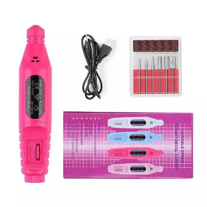 💅👣 Pulidor De Uñas Con Cable Usb, 12 Puntas Alta Precisión 🎯