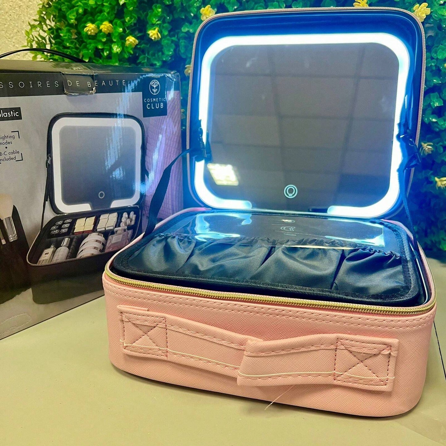 💄🖌️ Maleta de Maquillaje con Espejo🪞 + Luz LED💡 – ¡Tu tocador portátil donde vayas!