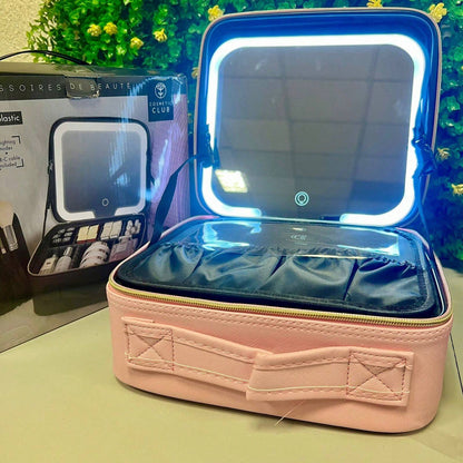 💄🖌️ Maleta de Maquillaje con Espejo🪞 + Luz LED💡 – ¡Tu tocador portátil donde vayas!