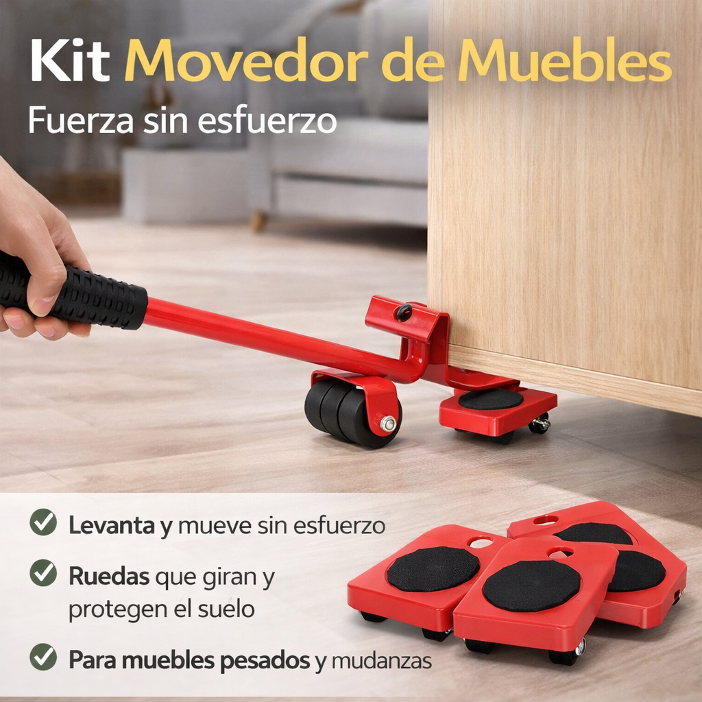 🏡🔧Gato Levanta Muebles para Hogar 5P - ¡Mueve y Levanta Muebles Pesados SIN Esfuerzo! 💪✨