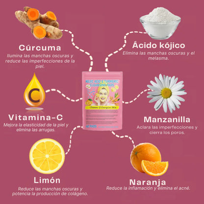 Almohadillas de cúrcuma y ácido kójico - piel radiante en menos de 2 semanas