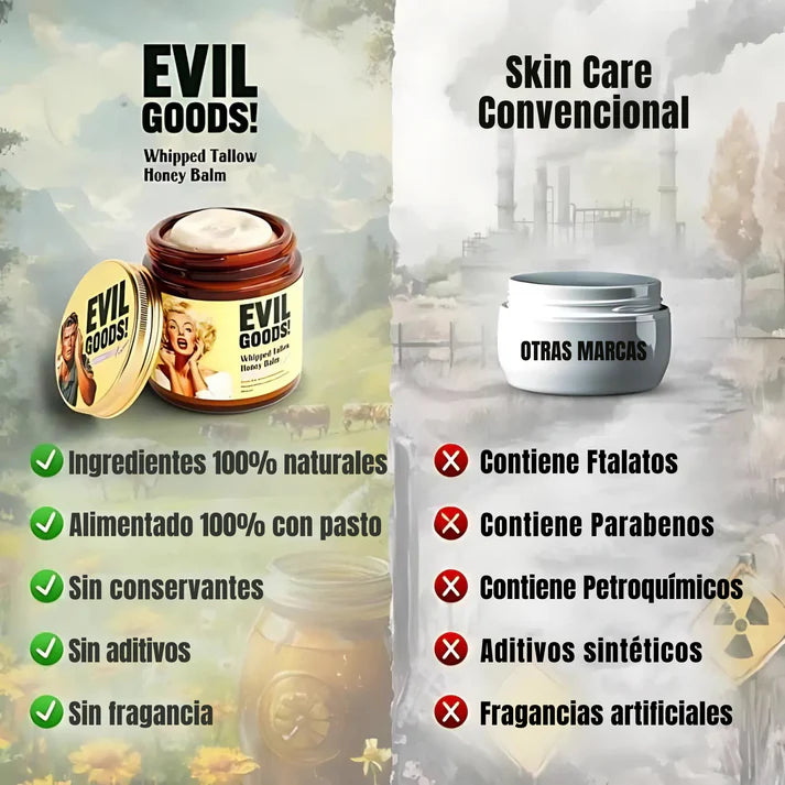 🧴✨EVIL GOODS – Bálsamo de Sebo de Res Batido🐄 y Miel🐝 de Manuka 🌻