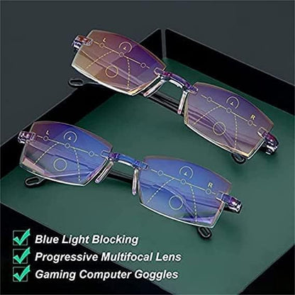 Pack de gafas antirayos azules multifocales +1.50 mas funda de cuero - additional image 3