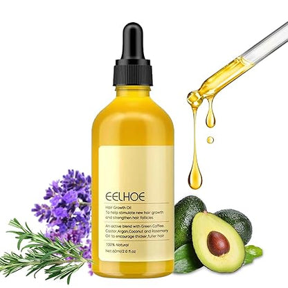 🌿 Aceite Esencial Capilar Vegano EELHOE® 60ML – Fortalece y Estimula el Crecimiento del Cabello💪🧬