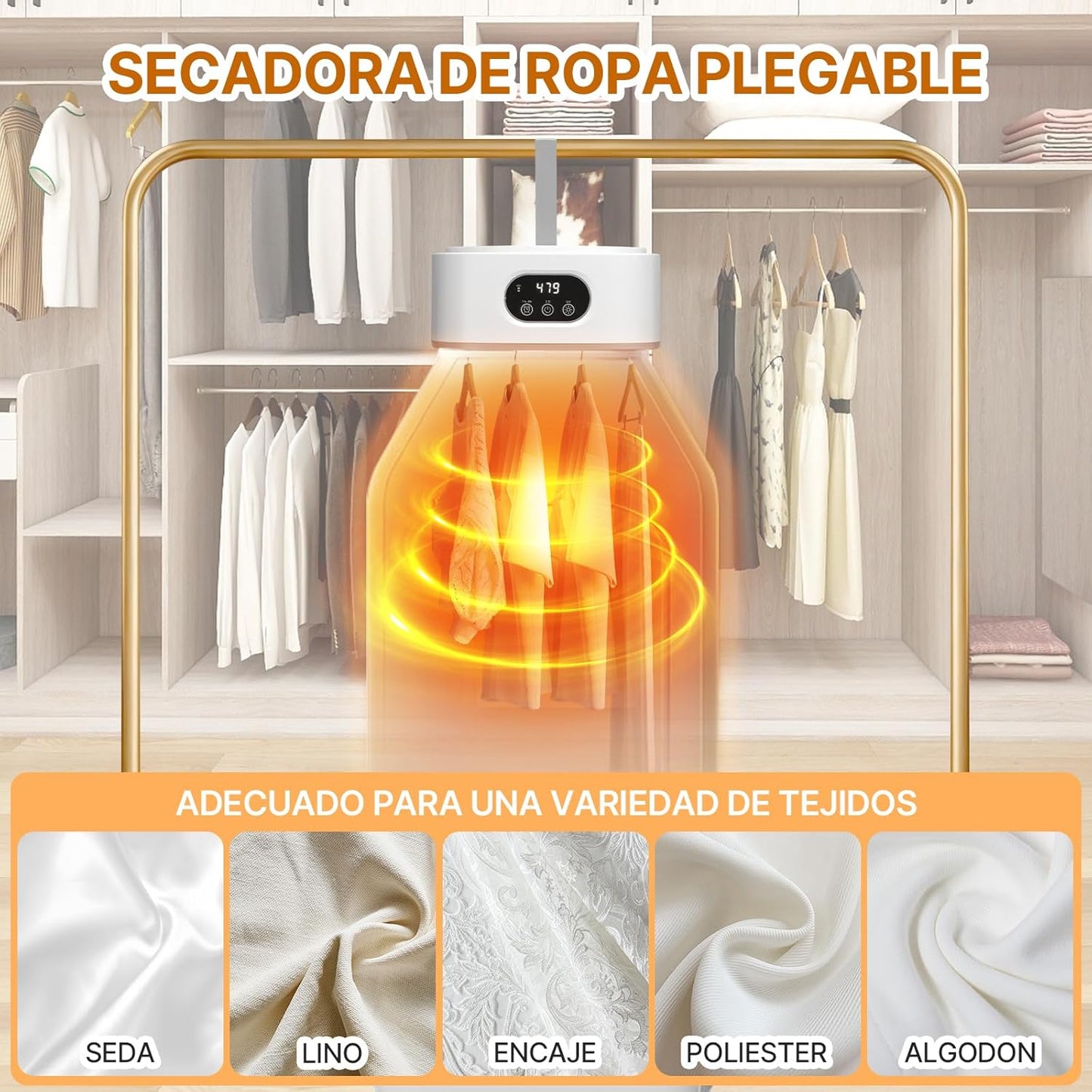 Secador Eléctrico Portátil de Diseño Plegable🔥👕 Seca tu ropa SIN SOL en minutos
