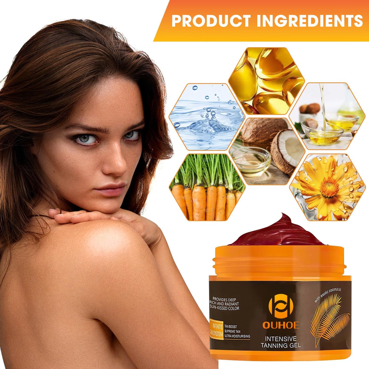 🍊Bronceador OUHOE 150g✨¡Brilla como el sol este verano!☀️🔆