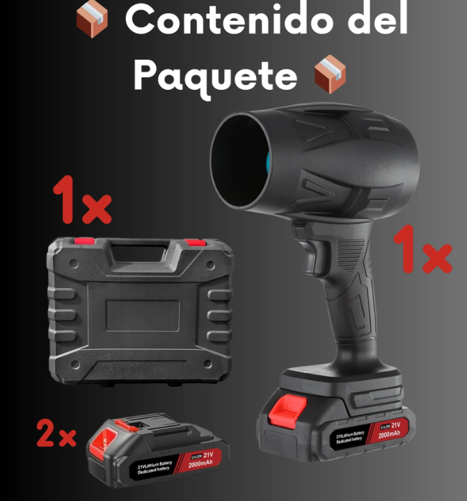 Soplador de aire potente TurboVortex🌪️ + dos baterías🔋⚡