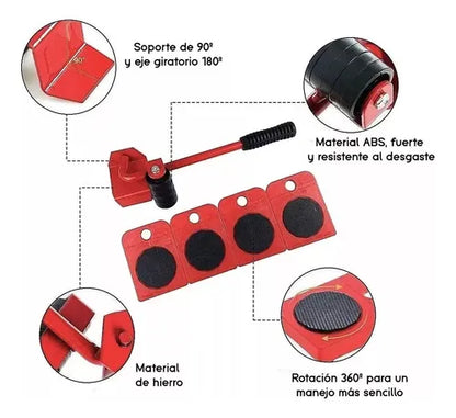 🏡🔧Gato Levanta Muebles para Hogar 5P - ¡Mueve y Levanta Muebles Pesados SIN Esfuerzo! 💪✨