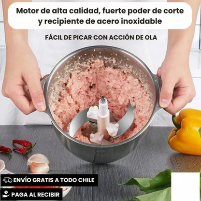 👩🏻‍🍳MoliChef™ - Molino Picadora Eléctrico de 2 Litros en Acero Inoxidable💪