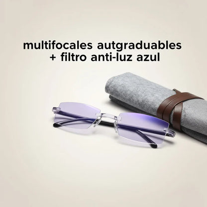 Pack de Gafas Antirayos Azules Multifocales Zoom + Funda de Cuero🎁