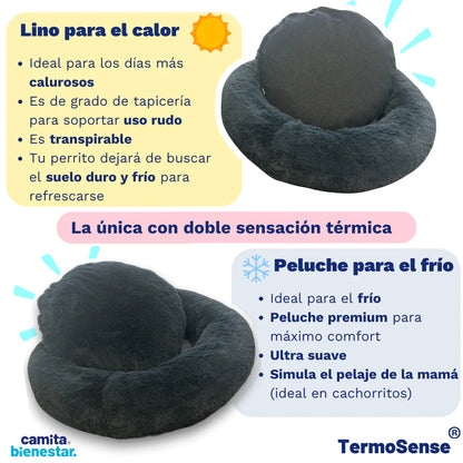 💤🍩 Camita Donut Bienestar para Mascotas Antiestrés🐶🐱