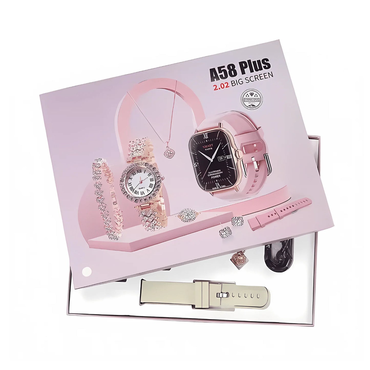 💖 SET SmartWatch Lady 💖 👸🏻Elegancia, Tecnología y Bienestar en un solo Set de Lujo ✨
