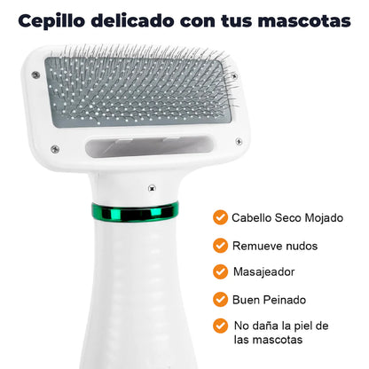 Cepillo Secador Para Mascotas 🐶2 En 1🐱
