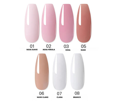 💅Kit Polygel Uñas Semipermanente +8 colores🌈 + LamparaUV💃
