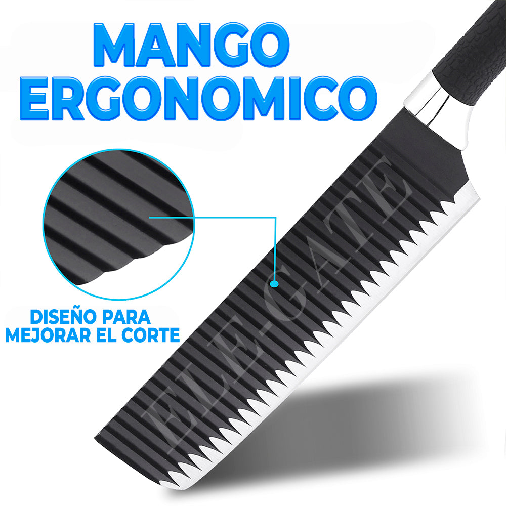 🔪Set Cuchillos Premium Acero Inoxidable x7🩶🔥Afilador de Cuchillos GRATIS🔥