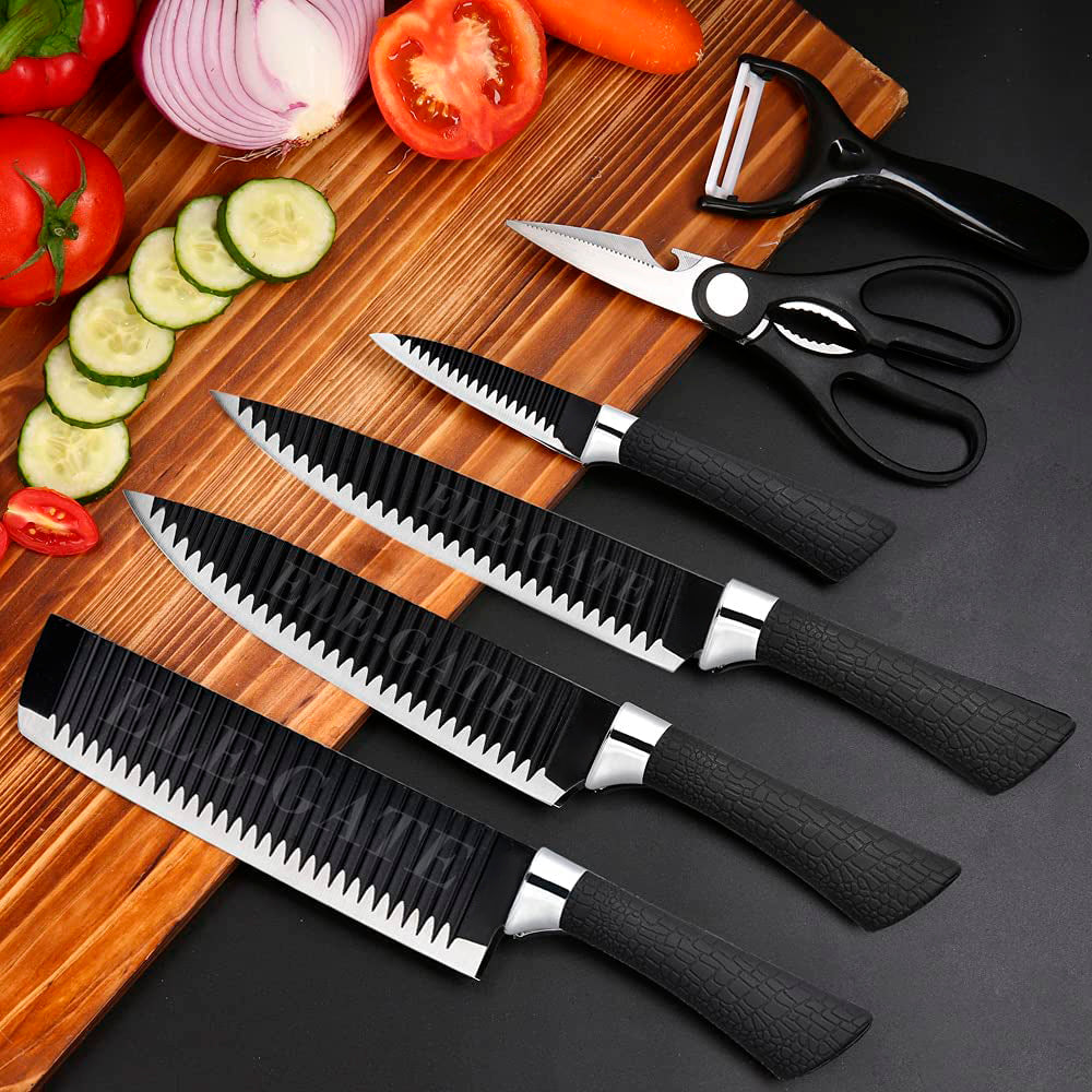 🔪Set Cuchillos Premium Acero Inoxidable x7🩶🔥Afilador de Cuchillos GRATIS🔥