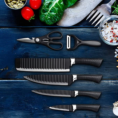 🔪Set Cuchillos Premium Acero Inoxidable x7🩶🔥Afilador de Cuchillos GRATIS🔥