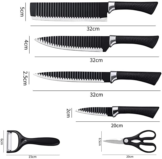 🔪Set Cuchillos Premium Acero Inoxidable x7🩶🔥Afilador de Cuchillos GRATIS🔥