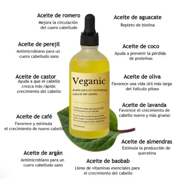 🌿 Aceite Esencial Capilar Vegano EELHOE® 60ML – Fortalece y Estimula el Crecimiento del Cabello💪🧬