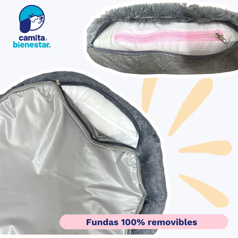 💤🍩 Camita Donut Bienestar para Mascotas Antiestrés🐶🐱