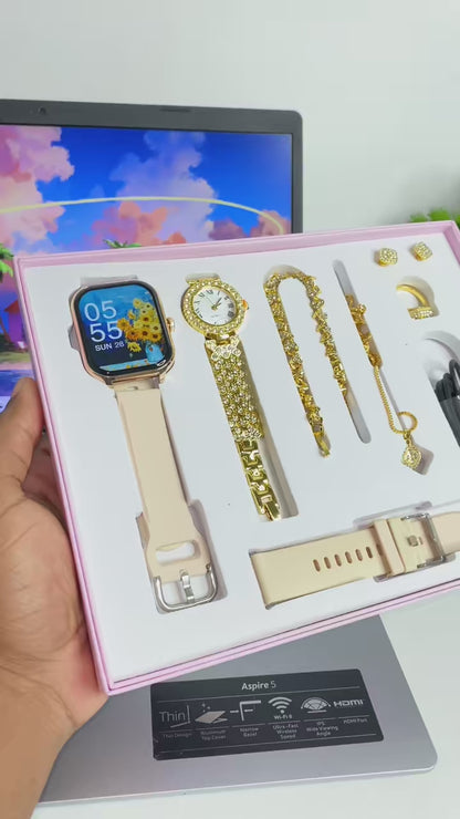 💖 SET SmartWatch Lady 💖 👸🏻Elegancia, Tecnología y Bienestar en un solo Set de Lujo ✨