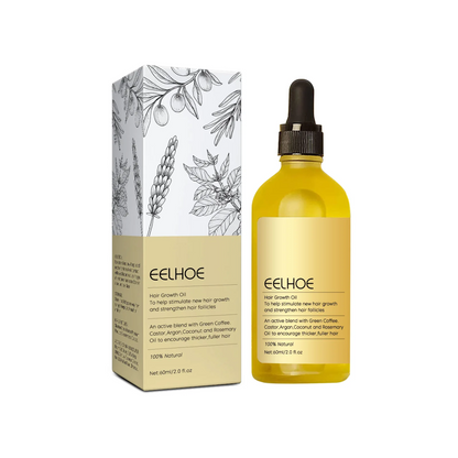 🌿 Aceite Esencial Capilar Vegano EELHOE® 60ML – Fortalece y Estimula el Crecimiento del Cabello💪🧬