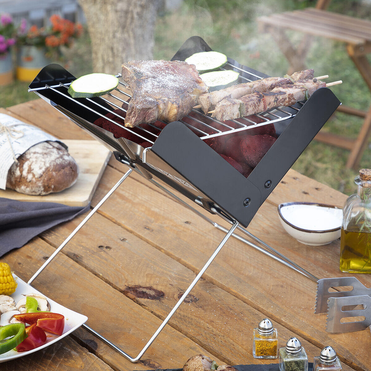 🔥🍗 Barbacoa Portátil Plegable | Mini Parrilla para BBQ en Casa o Viaje 🧳🏠