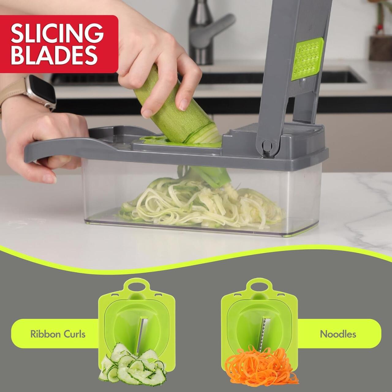 Rallador Picador 16 en 1🥕🔪 ¡Corta, Ralla y Cocina Como un Chef! 🍅🥒