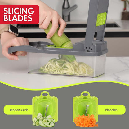 Rallador Picador 16 en 1🥕🔪 ¡Corta, Ralla y Cocina Como un Chef! 🍅🥒