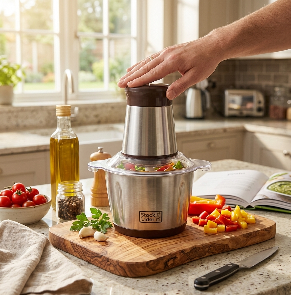 👩🏻‍🍳MoliChef™ - Molino Picadora Eléctrico de 2 Litros en Acero Inoxidable💪