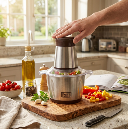 👩🏻‍🍳MoliChef™ - Molino Picadora Eléctrico de 2 Litros en Acero Inoxidable💪