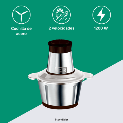 👩🏻‍🍳MoliChef™ - Molino Picadora Eléctrico de 2 Litros en Acero Inoxidable💪