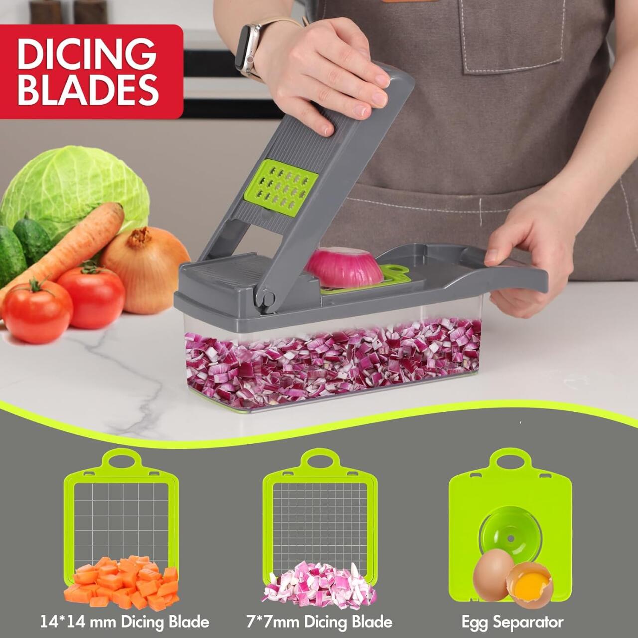 Rallador Picador 16 en 1🥕🔪 ¡Corta, Ralla y Cocina Como un Chef! 🍅🥒